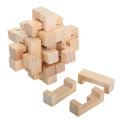 Kong Ming Lock Toys Children Kids Assembling Challenge IQ 3D Puzzle Cube Wood Toy