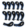 12Pcs/set Golf Clubs Iron Head Covers Driver Professional Number Tag Headcovers Rubber Golf Long Nec