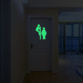 Miico Creative Man and Women Luminous PVC Removable Home Bathroom Decorative Wall Door Decor Sticker