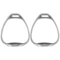 1 Pair Stainless Steel Double Bent Leg Safety Stirrups Horse Saddle Riding