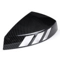 1 Pair Carbon Fiber Look Rear View Mirror Cap Cover Case Add on Side Mirror Car Modification For Aud