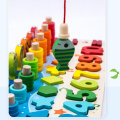 Math Fishing Board Preschool Wooden Toys Count Numbers Matching Digital Shape Cognition Early Educat