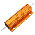 3pcs RX24 100W 50R 50RJ Metal Aluminum Case High Power Resistor Golden Metal Shell Case Heatsink Res