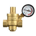 DN20 NPT `` Adjustable Brass Water Pressure Regulator Reducer with Gauge Meter