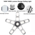 E26/E27 LED Garage Ceiling Lights 180W Deformable Lamp with 10+1 Adjustable Panels