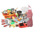 42 Pcs Simulation Plastic Deluxe Chef Kitchen Cooking Practical Puzzle Educational Toy Set for Kids