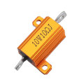 10pcs RX24 10W 10R 10RJ Metal Aluminum Case High Power Resistor Golden Metal Shell Case Heatsink Res
