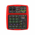 Drembo 4 Channel Protable Digital Audio Mixer Console with Sound Card... (COLOR.: RED | ADAPTOR: EU)