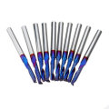 Drillpro 10pcs 3.175 Shank 2.5mm Blue Coated Single Flute End Mill Tungsten Carbide Spiral CNC Milli