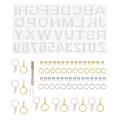224Pcs Keychain Making Kit Jewelry Number Alphabet Silicone Mould Key Rings Jump Rings Twist Drill S