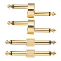 Mosky 6.35mm Guitar Effect Pedal Connector Adapter Gold Metal Straight Z Type Audio Coupler for Guit