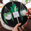 DIY Cross Stitch Kit Plants Pattern Embroidery Starting Kit Craft Threads Tool