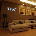 Modern LED Digital Clock Wall Light Table Night Lamp 12/24 Hour Display
