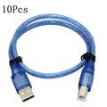10Pcs 30CM Blue USB 2.0 Type A Male to Type B Male Power Data Transmission Cable For UNO R3 MEGA 256