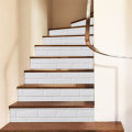 6Pcs 3D Brick Stair Stickers DIY Staircase Decals Decor Removable Waterproof Wallpaper White for Hom