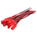 Excellway 10 Pairs 2 Pins JST Male & Female Connectors Plug Cable Wire Line 110mm Red