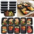10pcs 16oz Meal Prep Containers Food Storage Reusable Microwavable Plastic Box Lunch Bags