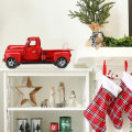 Old Red Metal Truck Vehicle Car Model Kids Christmas Gifts Toys Table Top