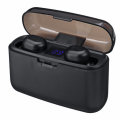 TWS Mini bluetooth LED Digital Display Earphone Waterproof Auto Pair Headset with 2000mAh Power Bank