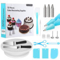 52Pcs/set Tool Cake Decorations Set Gift Kit Baking Supplies Turntable Spatula Stand Diy Equipment f