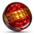12V 24V Car Rear LED Tail Light Brake Stop Turn Signal Lamp Round Hamburger For Lorry Truck Car Van