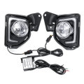 Pair LED DRL Daytime Running Lights White Fog Lamps Yellow with H16 Halogen Bulbs For Toyota Hiace 2