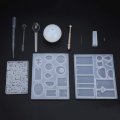 77Pcs/Set Crystal Epoxy Resin Silicone Pendant Casting Mould Kit Transparent Jewelry Making Mold Spo