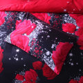 3 PCS Bedding Sets 3D Floral Rose Printing Quilt Cover Pillowcase For Full Size