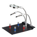 Universal 3 Flexible Arms Soldering Station Holder PCB Fixture Helping Hands with 4Pcs Magnetic Colu