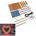 DIY 51 MCU 4 Heart-shaped LED Flash Electronic Kit With Music and Case