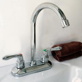 Modern Chrome Cold Hot Water Double Sink Mixer Tap Bathroom Kitchen Basin Faucet