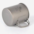 Campleader 450ml Titanium Cup Foldable Handle Water Drinking Mug With Cover Outdoor Camping