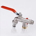 TMOK DN20 3/4`` Brass 1 in 2 out Washing Machine Faucet Male Thread Double Outlet Tap w/ Water Flow