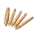 Drillpro 5pcs Double Side Damaged Screw Bolt Extractor Drill Bits Gold Oxide Edition Stripped Screw