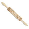 JM01688 Wooden Christmas Embossed Rolling Pin Dough Stick Baking Pastry Tool New Year Christmas Deco