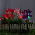 3Pc 4 Head Lily Flower Solar Light Colorful LED Decorative Outdoor Lawn Lamp Home Garden IP65 Waterp