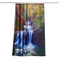 180x180cm Swans Flowers Cascade Waterproof Shower Curtain with 12pcs C-type Hooks Bathroom Set