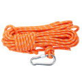 Outdoor Climbing Rope 8MM Diameter, 10M(32ft) Escape Rope With Hook Fire Rescue Parachute Rope Climb