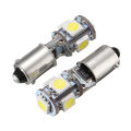 2PCS BAX9S H6W 5-SMD LED Side Marker Lights Tail Parking Interior Bulbs Canbus Error Free 12V 6000K