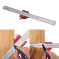 Drillpro CX300-2 Adjustable 45/90 Degree Metric and Inch Line Scribe Ruler Positioning Measuring Rul