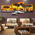 5 Piece HD Elephant Forest Canvas Print Poster Wall Art Paintings Home Decor