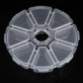 5Pcs 8 Compartments Clear Round Beads Display Storage Plastic Case Box