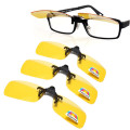 New Clip-on Flip Up Sun Glassess Night Vision Glasses Lens