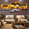 5 Piece HD Elephant Forest Canvas Print Poster Wall Art Paintings Home D
