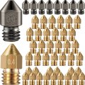 SIMAX3D 15/34/48PCS 0.2-0.6mm MK8 Extruder Nozzle Hardened Steel Brass Nozzles for 3D Printer