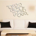 24PCS Circle 3D DIY Home Decor TV Wall Sticker Decoration Mirror Wall Stickers