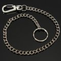 Silver Long Chain Clasp Keyring Metal Waist Belt Keychain