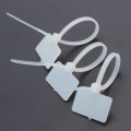 100pcs White Nylon Zip Cable Tie Label Strap Strip With Marking Tag 3X100mm