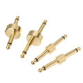 Mosky 6.35mm Guitar Effect Pedal Connector Adapter Gold Metal Straight Z Type Audio Coupler for Guit