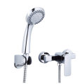 Modern Style Wall Mount Chrome Bathroom Faucet Hot Cold Mixer Tap + Shower Head